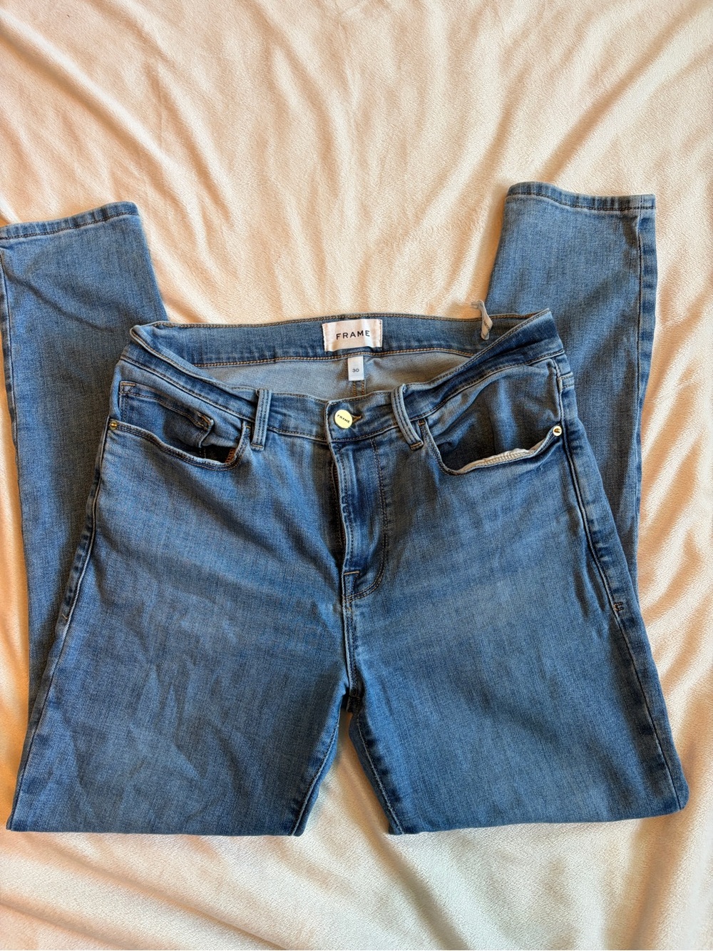 Frame Denim Light Blue Skinny Jeans